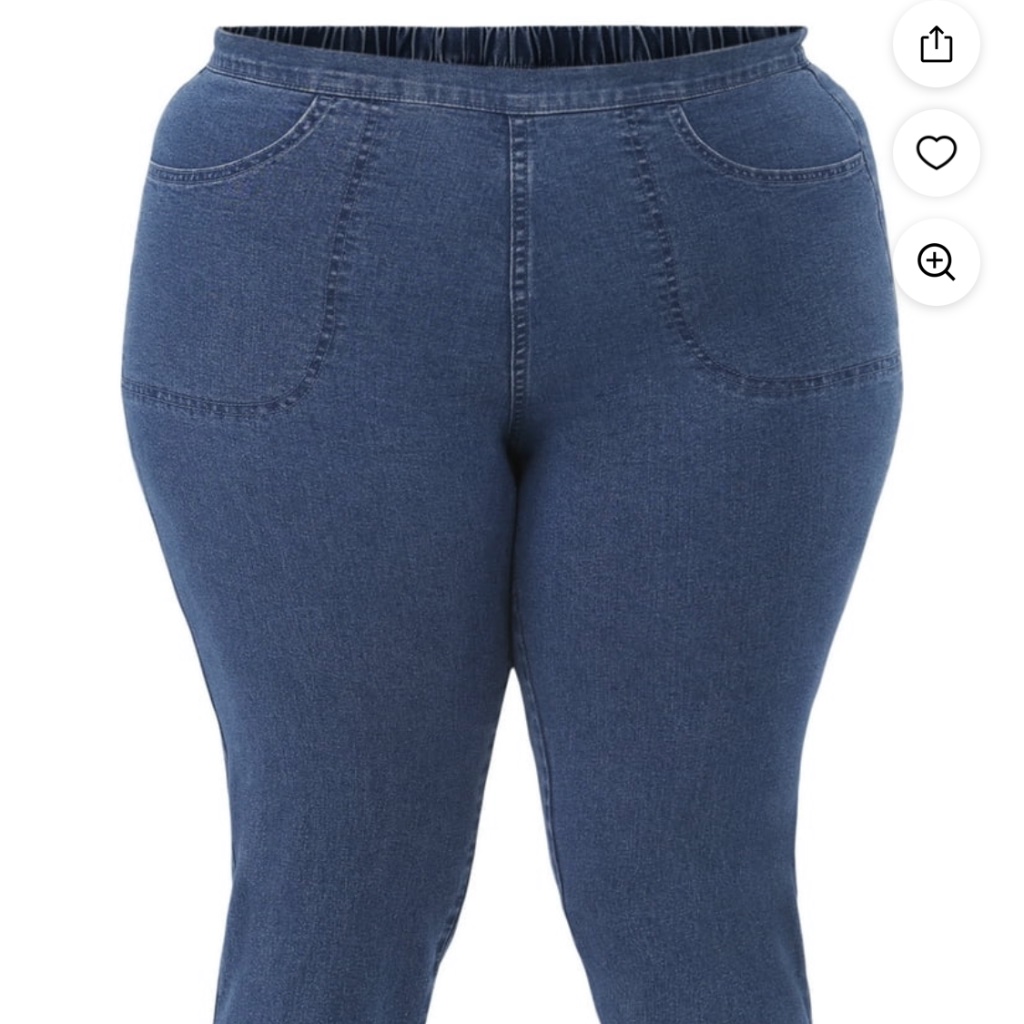 Just My Size Women’s Medium Stonewash Snap Hem Cropped Hem Pants Size 1x Nwt — image 7 of 8